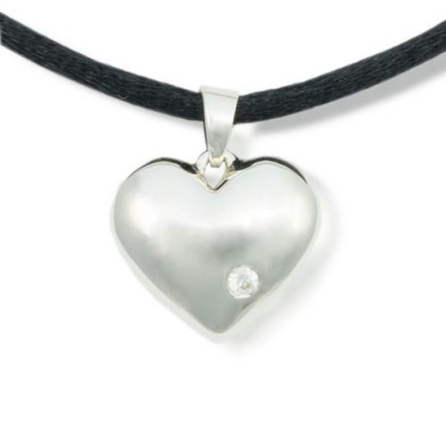 Sparkling Heart Cremation Pendant - Sterling Silver -  - P16-439