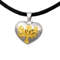Tree of Life Heart Cremation Urn Pendant - Sterling Silver