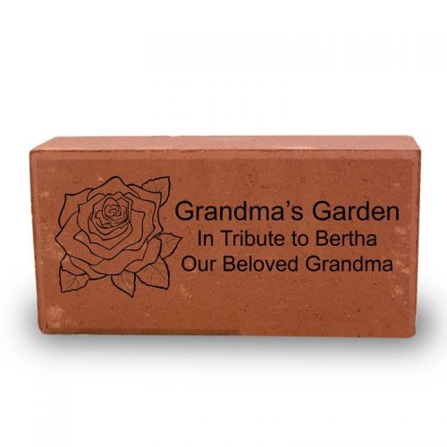 Personalized Red Memorial Brick -  - RB-NL-4x8-LS