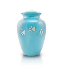 Paw Paths Cremation Urn - Small Teal
