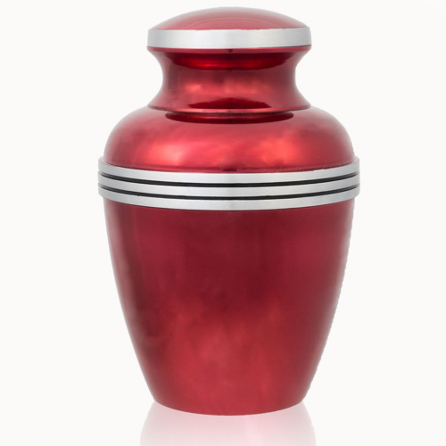 Red Pewter Banded Cremation Urn -  - GM-47L