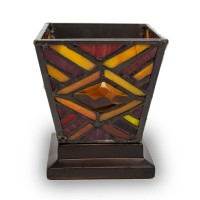 Ruby Mission Style Stained Glass Cremation Urn Candle Keepsake