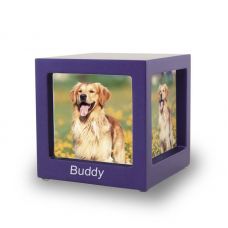 Violet Photo Cube Cremation Urn - Extra Small