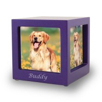 Violet Pet (Cat/Dog) Photo Cube Urn - Small