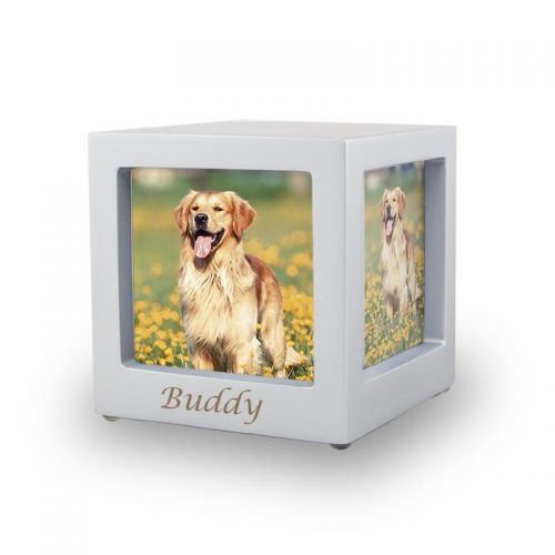 Silver Photo Cube Cremation Urn - Extra Small -  - CMPC16-25