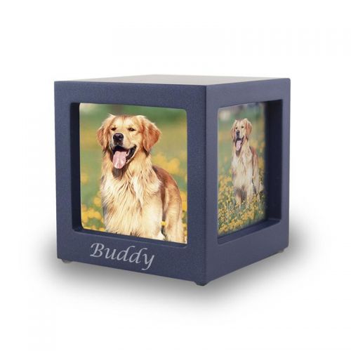 Navy Photo Cube Cremation Urn - Extra Small -  - CMPC17-25