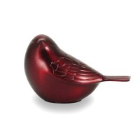 Crimson Songbird Keepsake Brass Cremation Urn (7 Cu. In.)