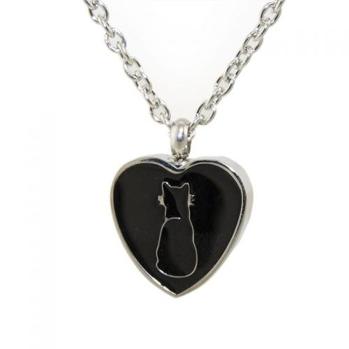 Cremation Necklace - Black Cat Silhouette -  - TB-P0318