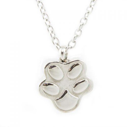 Cremation Necklace Paw Print - Stainless Steel -  - TB-P0605