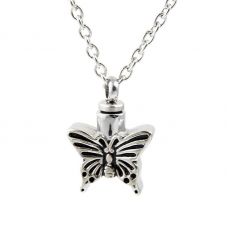 Butterfly Cremation Necklace - Stainless Steel