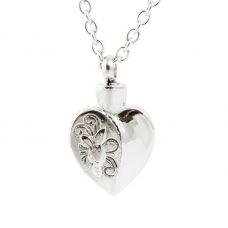 Cremation Necklace - Floral Heart
