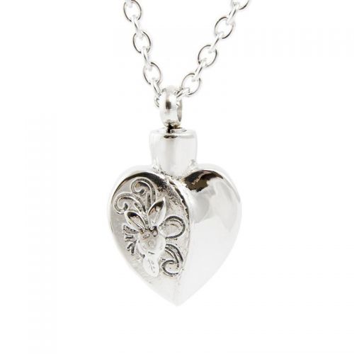 Cremation Necklace - Floral Heart -  - TB-P1396