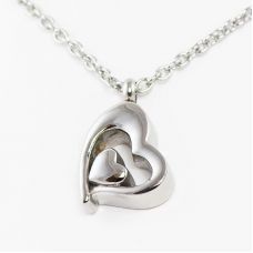 Silver Cremation Pendant - Our Hearts Combined