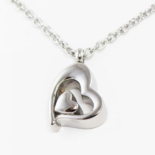Silver Cremation Pendant - Our Hearts Combined -  - TB-P1397