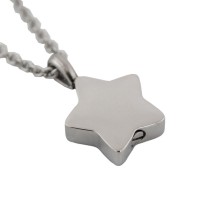 Star Cremation Urn Pendant - Stainless Steel
