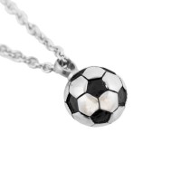 Soccer Ball Cremation Urn Pendant - Stainless Steel