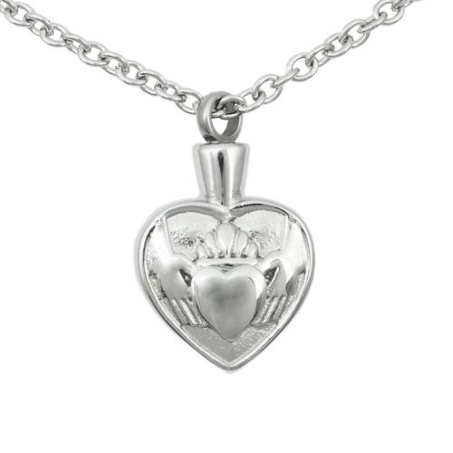 Stainless Steel Claddagh Cremation Pendant -  - TKB-P1572SS