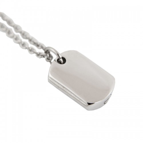 Dog Tag Cremation Pendant - Stainless Steel -  - TKB-P2124