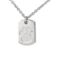 Paw Print Cremation Urn Dog Tag Pendant