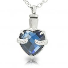 Ultramarine Heart Cremation Necklace for Ashes