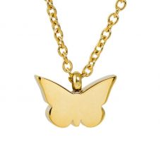 Golden Butterfly Stainless Steel Cremation Necklace