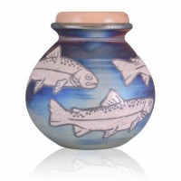 Celestial River Raku Cremation Urn