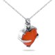 Orange Crystal Heart Steel Keepsakes -  - 33481