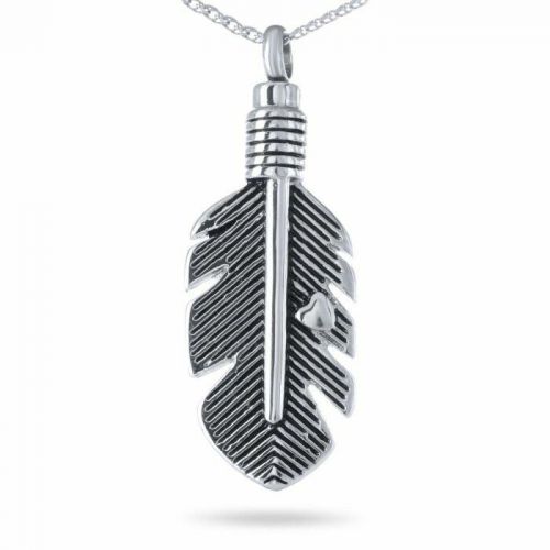 Stainless Delicate Feather Keepsake -  - 33515