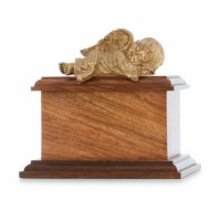 Golden Sleeping Baby Angel Wings Peaceful Rest Infant Cremation Urn