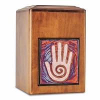 Raku Wood Hand Cremation Urn