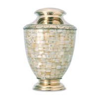 Regal Mother of Pearl Brass Cremation Urn