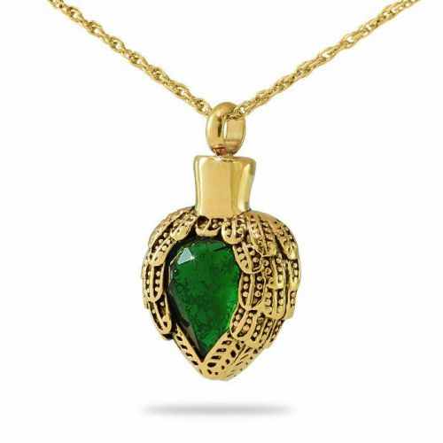 Winged Emerald Crystal Keepsake -  - 44555