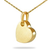 Cherished Heart Steel Gold Keepsake Cremation Urn