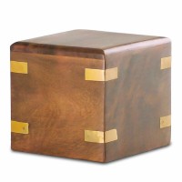 Windsor Brass Wood Keepsake Cremation Urn