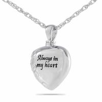 Always In My Heart Stainless Steel Cremation Pendant