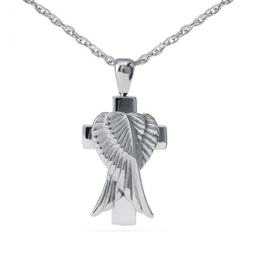 Angel s Cross Silver Keepsake Cremation Pendant Jewelry -  - 9870