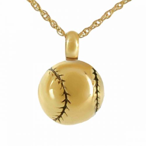Baseball Fanatic Gold Pendant Cremation Jewelry -  - 21046