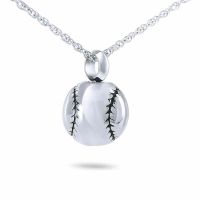 Baseball Fanatic Pendant Cremation Chamber Jewelry Necklace