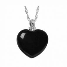 Black Heart Necklace Keepsake Cremation Jewelry