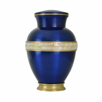 Blue Mother of Pearl Cremation Urn