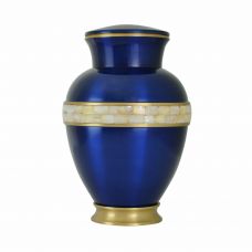Blue Mother of Pearl Urn