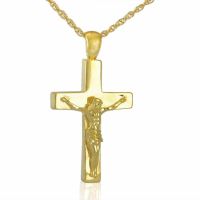 Crucifix Solid Gold Keepsake Pendant Cremation Jewelry