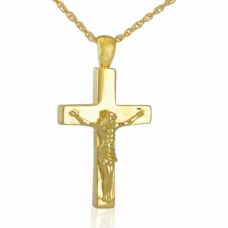 Crucifix Solid Gold Keepsake Pendant Cremation Jewelry