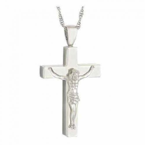 Crucifix Silver Keepsake Pendant Cremation Jewelry -  - 44925