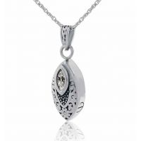 Crystal Charm Pendant Cremation Chamber Jewelry Necklace