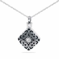 Detailed Crystal Pendant Cremation Jewelry Necklace