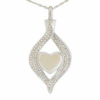 Heart with Stone Steel Keepsake Cremation Urn