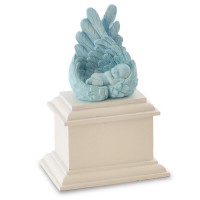 Baby Boy In Angles Wings Blue Infant Cremation Urn