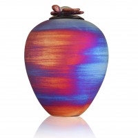 Sea Turtle Topper Raku Cremation Urn 240 Cubic Inches