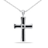 Men's Cross Chain Link Steel Keepsake Cremation Urn